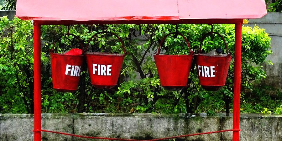 fire bucket with stand